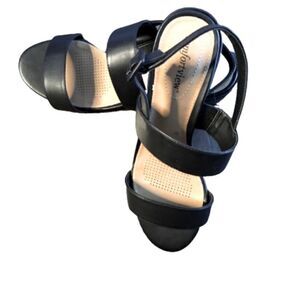 COMFORTVIEW  SANDALS - 9 WW BLACK | 2 1/2" HEEL | ADJUSTABLE BUCKLE